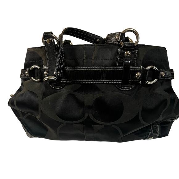 Coach Black Satchel Bag with Silver Hardware – Good Preowned Condition - Picture 5 of 12
